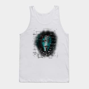 Guy Fawkes mask with glitch effect Tank Top